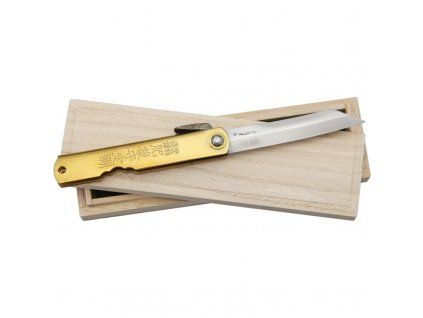 Higonokami Damascus Folder Brass