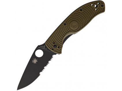 Spyderco Tenacious FRN ODGreen LightWeight CombinationEdge Black C122PSODBK