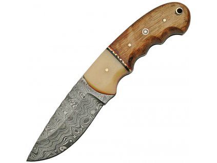 Damascus Hunter Bone and Walnut