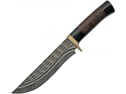 Damascus Horn and Leather Hunter