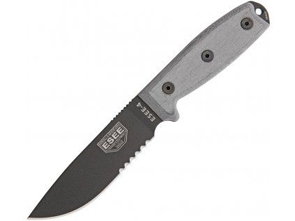 ESEE Serrated STAINLESS Black Model 4 with MOLLE