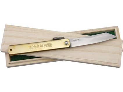 Higonokami Damascus Brass