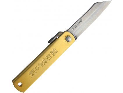 Higonokami Folder Brass Blue Steel