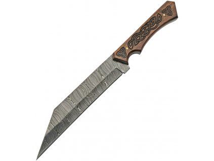 Damascus Celtic Sailors Seax Wood