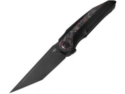 bestech knives blind fury black stonewash black titanium red marble
