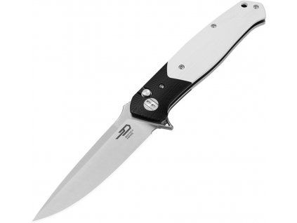 bestech knives swordfish buttonlock satin sandvik white g10