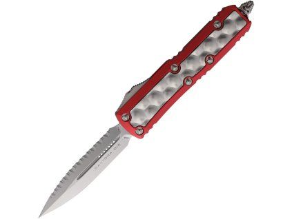 Microtech UTX-85 Daytona Stonewash Serrated Dagger Red Bubble