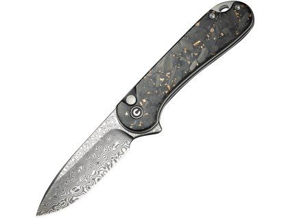 Civivi Elementum II Button Lock Damascus Golden Carbon C18062P-10