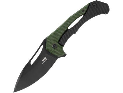 SOG Bulwark Black D2 Green Micarta