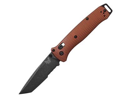 0121777 benchmade bailout 537sbk 07 burnt copper aluminum tanto serrated