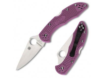 Spyderco Delica 4 Purple FRN Lightweight FlatGround