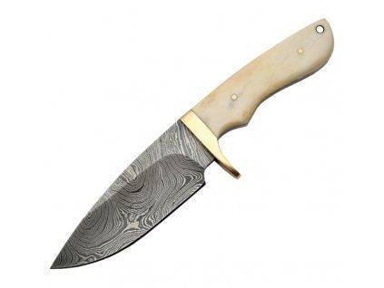 Damascus Fixed Blade Bone Handle