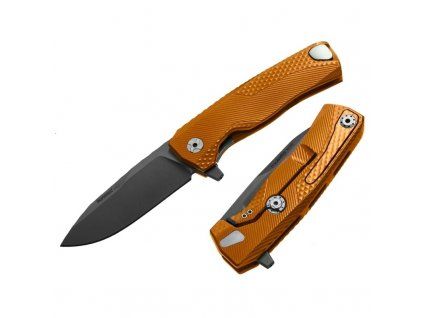 Lionsteel ROK Aluminum Orange handle black blade