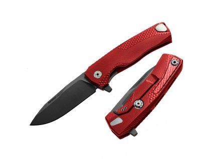 Lionsteel ROK Aluminum Red handle black blade