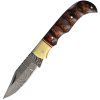 Damascus Twisted Wood Lockback