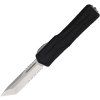 heretic knives colossus satin part serrated tanto black aluminum