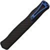 heretic knives cleric ii stonewash tanto half serrated carbon blue