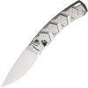 Piranha Knives Auto X Button Lock Silver Mirror