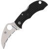 spyderco manbug satin vg10 serrated hawkbill black frn